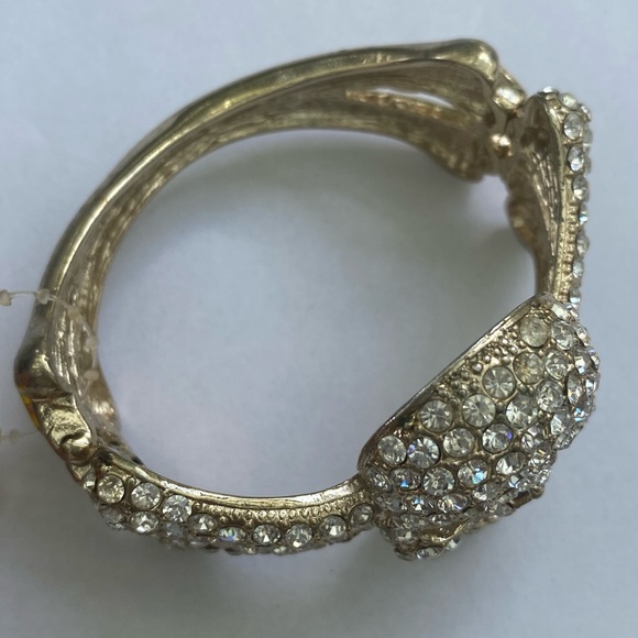 Skull crystal bone rock couture bracelet skeleton statement bangle - Picture 2 of 2